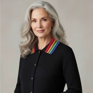 💙🧡💚 St. John’s Sport Navy Striped Cardigan Sweater 💚🧡💙